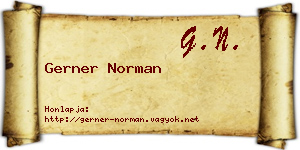 Gerner Norman névjegykártya